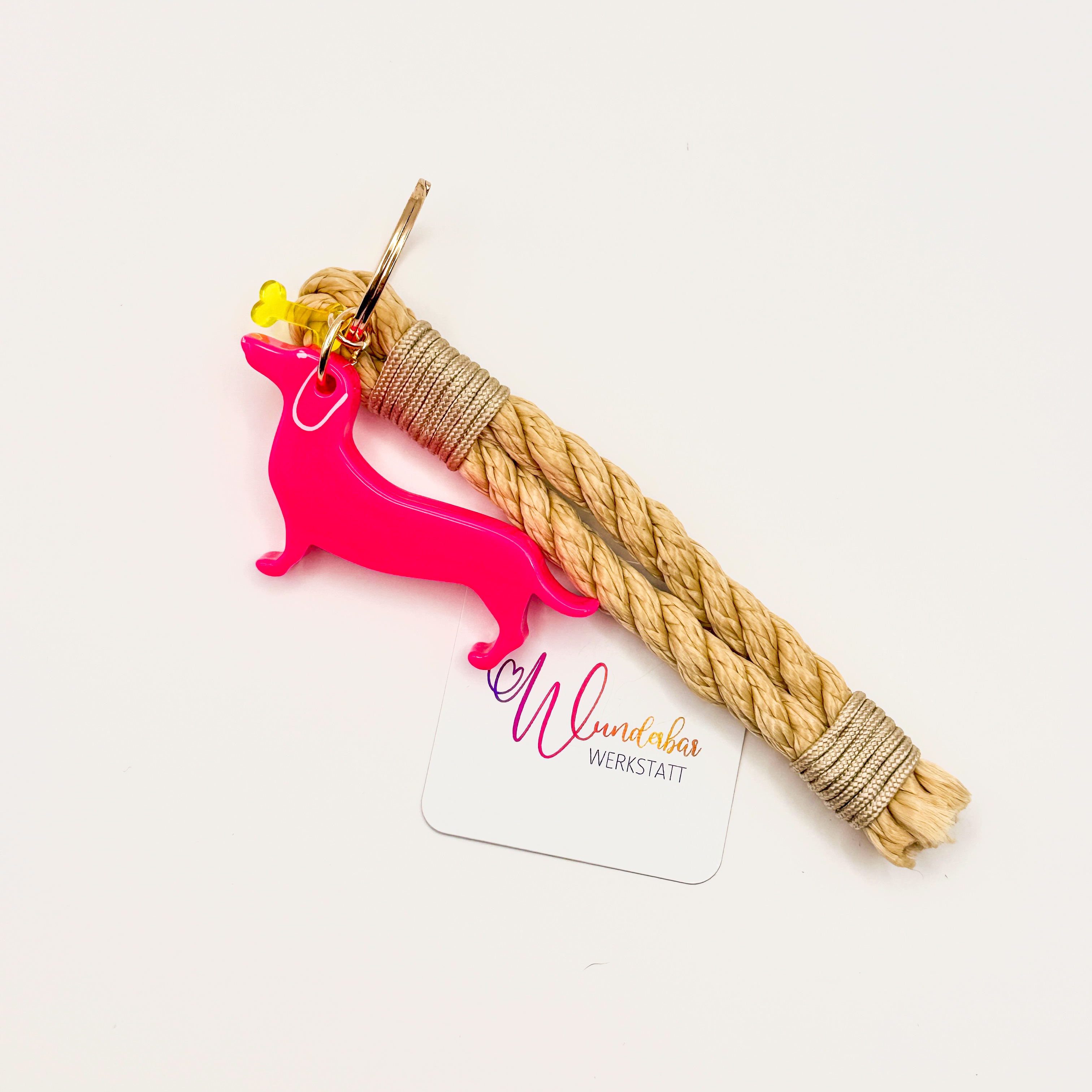 Schlüsselanhänger Dackel pink
