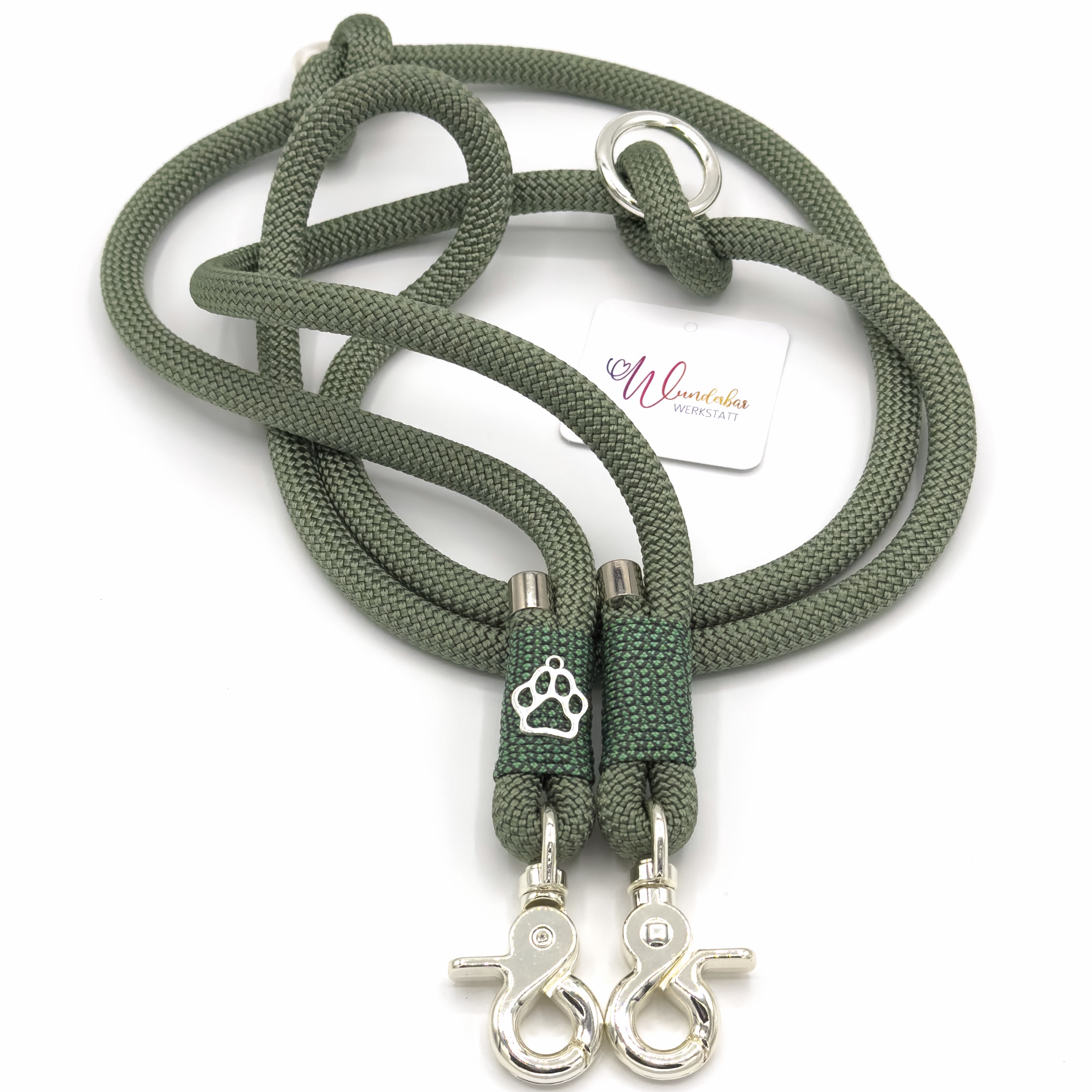 Grüne Hundeleine 'Pfote'