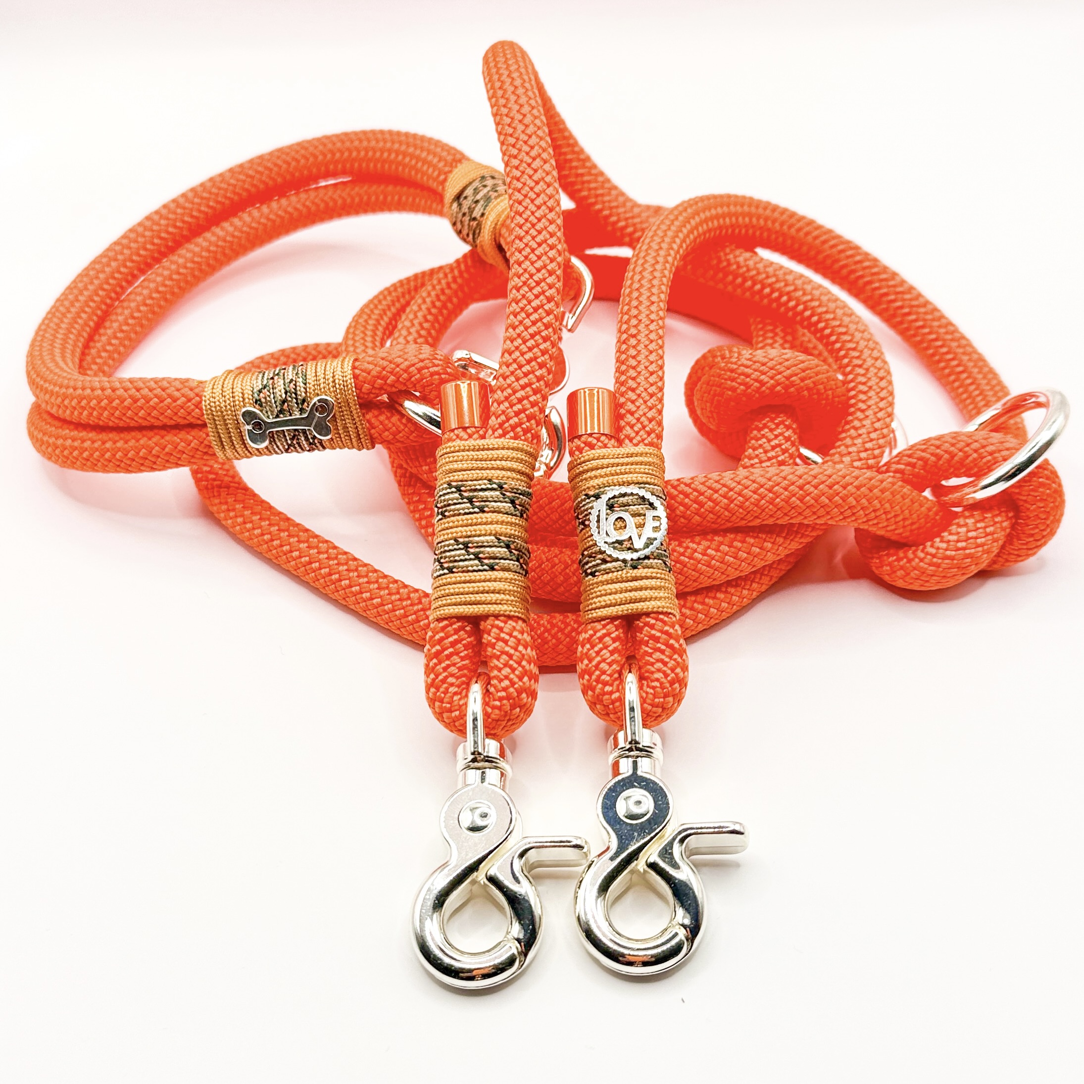 Hundeleine und Halsband orange