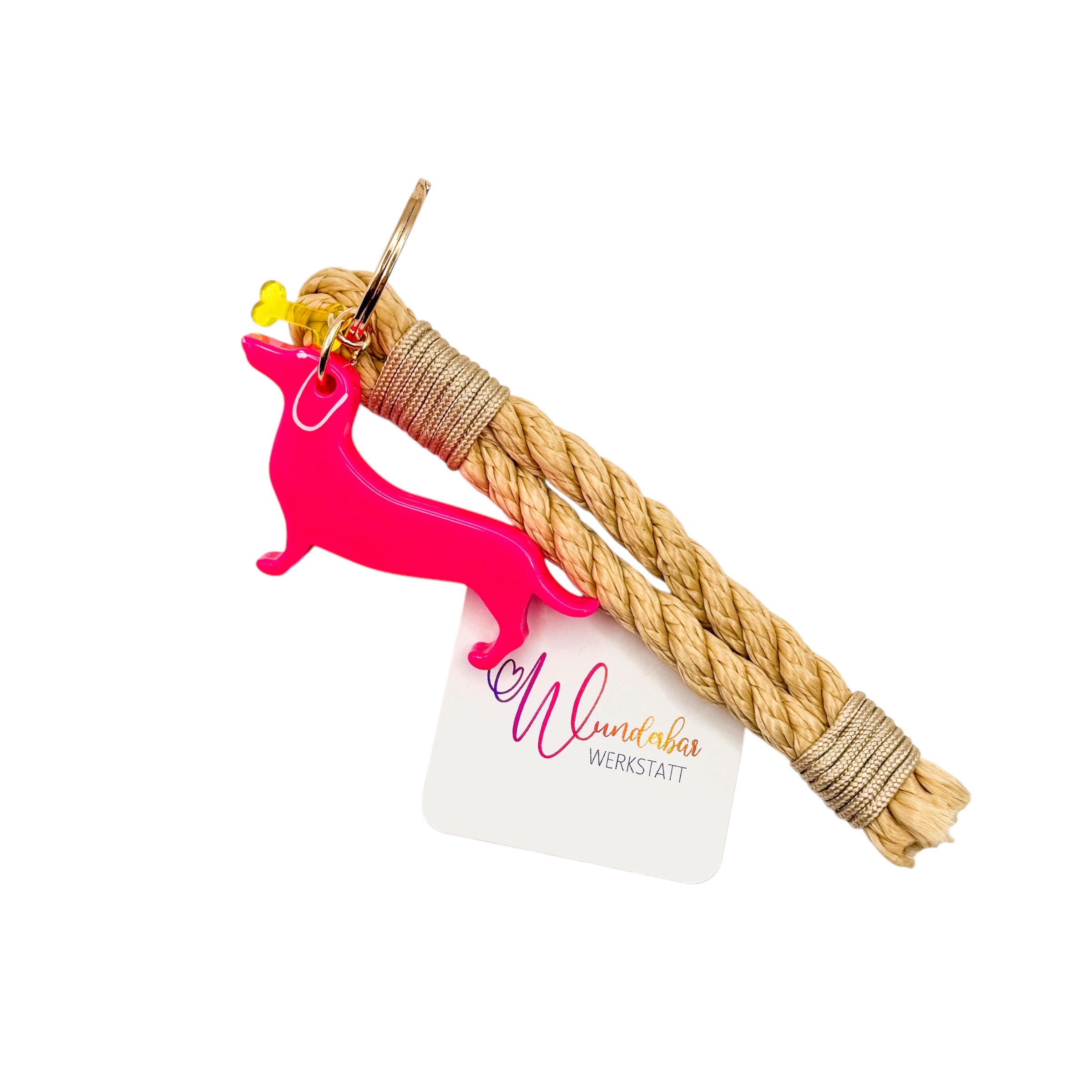 Schlüsselanhänger Dackel pink