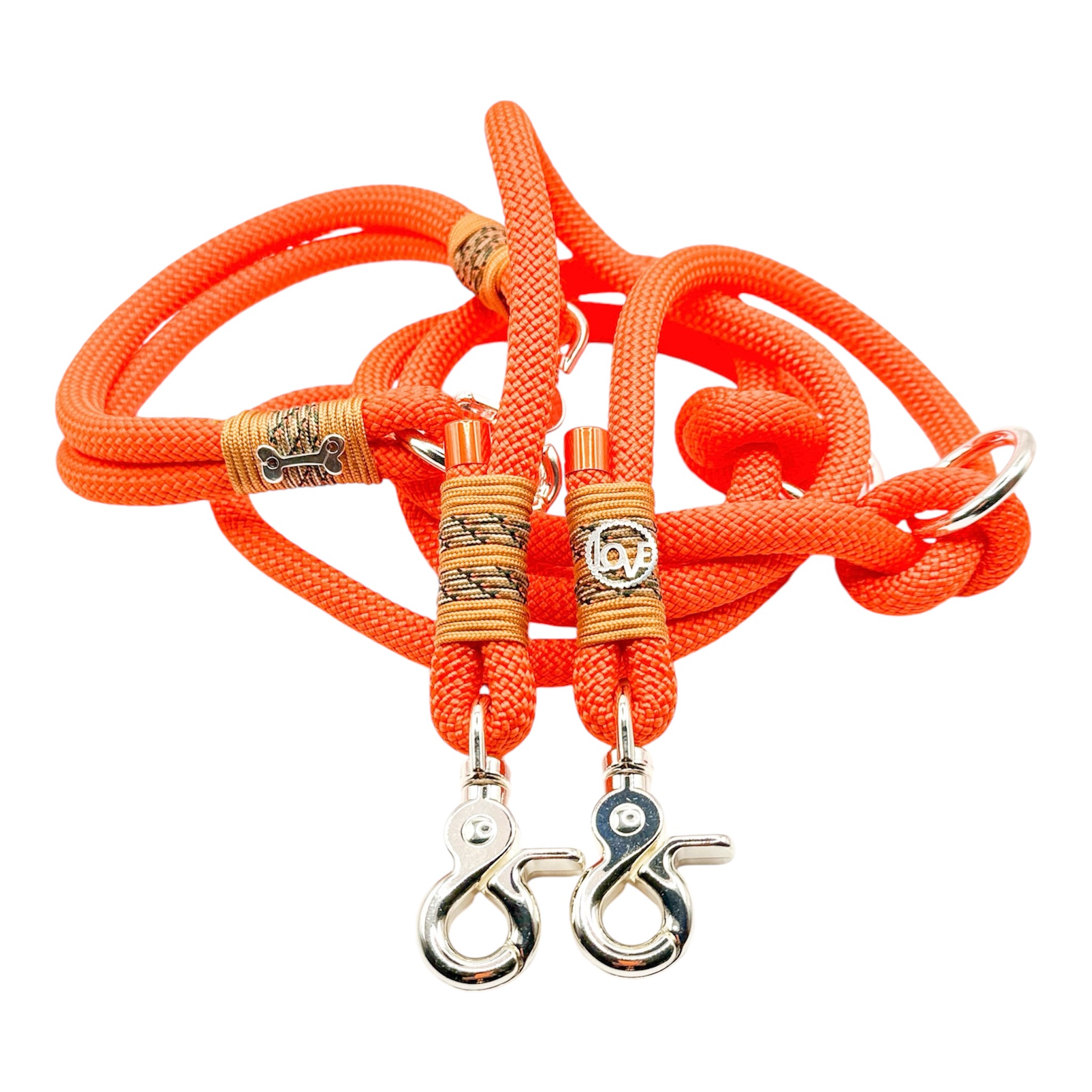 Hundeleine und Halsband orange